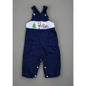 Silly Goose Baby's Size 18 Months‎ Hand Smocked Santas Christmas One Piece Pants